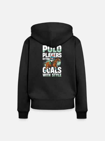 Polo Players Hitting Goals With Style - Frauen Premium Bio Zip Hoodie - Schwarz