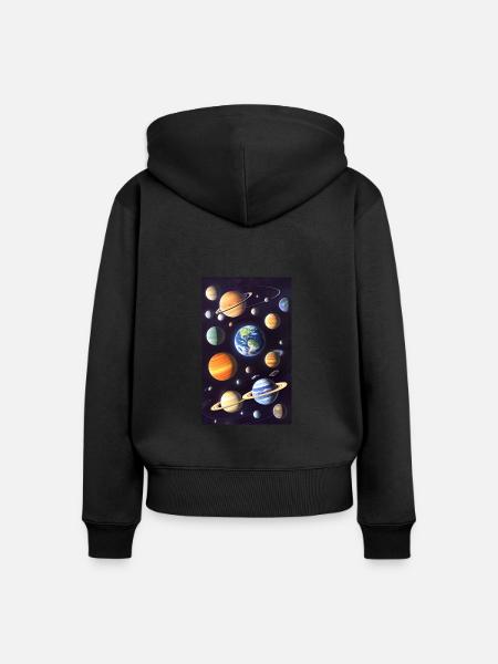 Space 01 - Frauen Premium Bio Zip Hoodie - Schwarz