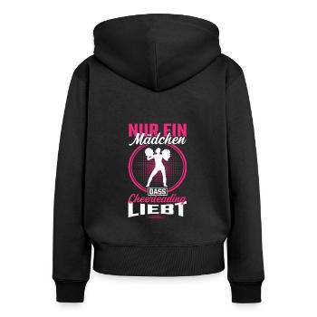 Cheerleading Cheerleaderin Nur ein Mädchen - Frauen Premium Bio Zip Hoodie - Schwarz - Hinten - Julia (174cm)