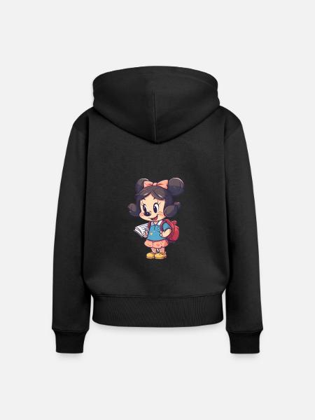 school girl - Frauen Premium Bio Zip Hoodie - Schwarz