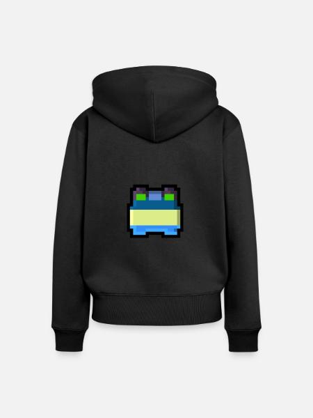 Pixel Smile - Frauen Premium Bio Zip Hoodie - Schwarz