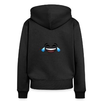 Les larmes de rire - Sweat à capuche zippé Premium bio Femme - noir - Dos - Julia (174cm)