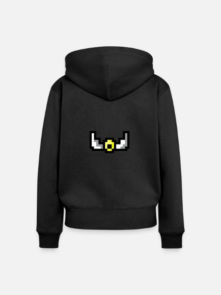 Pixel wings - Frauen Premium Bio Zip Hoodie - Schwarz