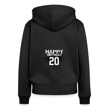 20 Happy Birthday Cool Bestseller Vintage Design - Frauen Premium Bio Zip Hoodie - Schwarz - Hinten - Julia (174cm)