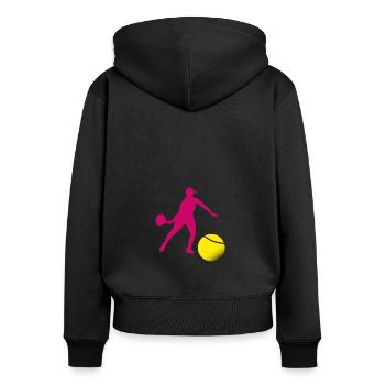 Femme Padel - Sweat à capuche zippé Premium bio Femme - noir - Dos - Julia (174cm)