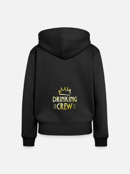 Drinking Crew - Frauen Premium Bio Zip Hoodie - Schwarz