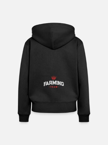Farming Team - Frauen Premium Bio Zip Hoodie - Schwarz