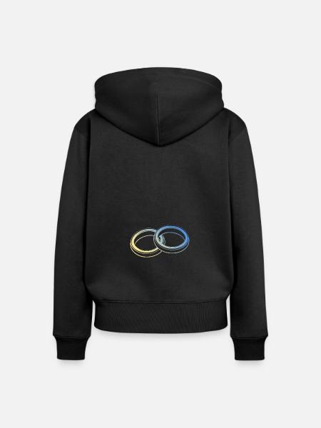 Eheringe Hochzeit - Frauen Premium Bio Zip Hoodie - Schwarz