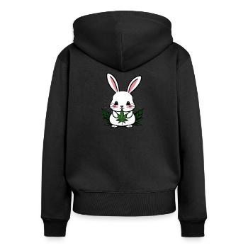 Cannabis Rabbit - Women's Premium Organic Zip Hoodie - black - Back - Julia (174cm)