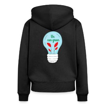 We can green - Frauen Premium Bio Zip Hoodie - Schwarz - Hinten - Julia (174cm)