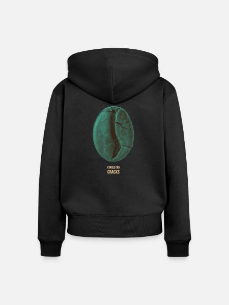 Curves & Cracks - Frauen Premium Bio Zip Hoodie - Schwarz