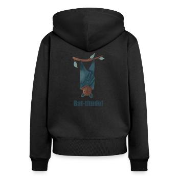 Bat-titude!, Halloween Bat, Attitude, Bats. - Frauen Premium Bio Zip Hoodie - Schwarz - Hinten - Julia (174cm)