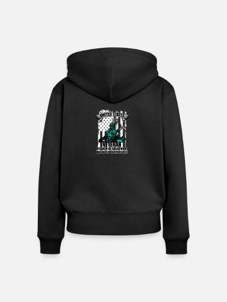 US veteran - Frauen Premium Bio Zip Hoodie - Schwarz