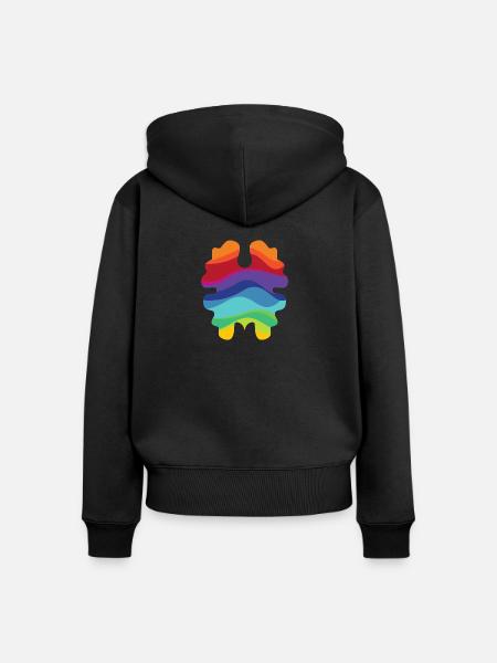 Rainbownut - Frauen Premium Bio Zip Hoodie - Schwarz