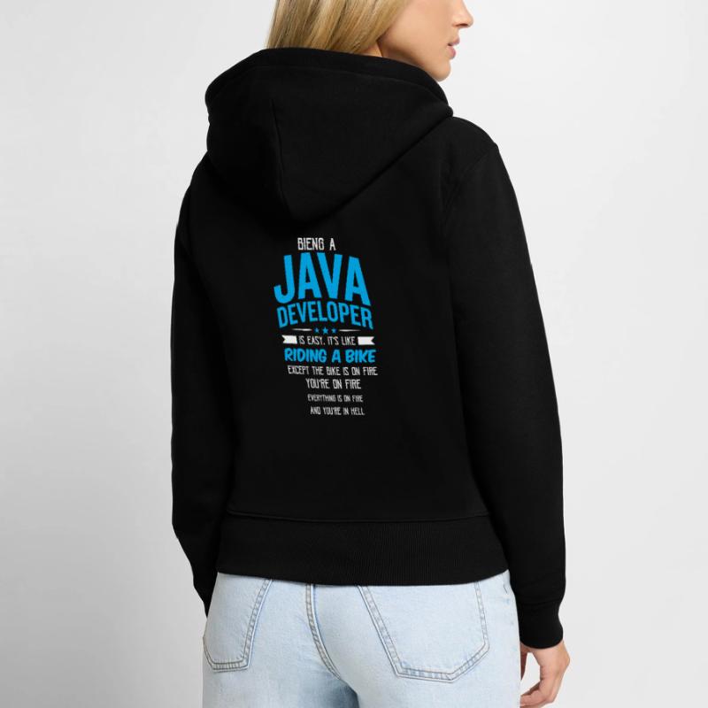 Java Developer Sweat à capuche zippé Premium bio Femme