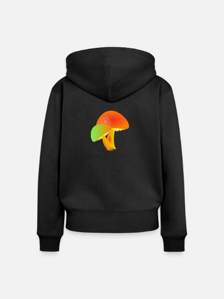 Pilze - Frauen Premium Bio Zip Hoodie - Schwarz
