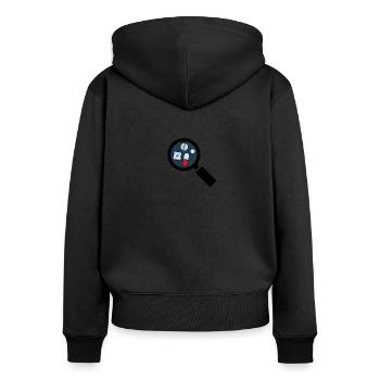 Subtil jour Contrôle international des drogues Looking Glass - Sweat à capuche zippé Premium bio Femme - noir - Dos - Julia (174cm)