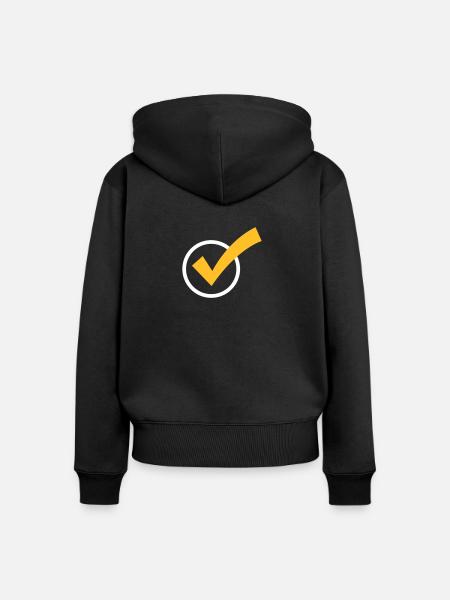 Ein Häkchen - Frauen Premium Bio Zip Hoodie - Schwarz