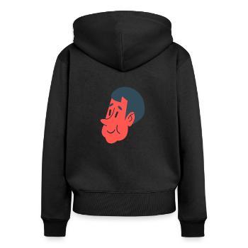 Kingdom - boy's head - Frauen Premium Bio Zip Hoodie - Schwarz - Hinten - Julia (174cm)