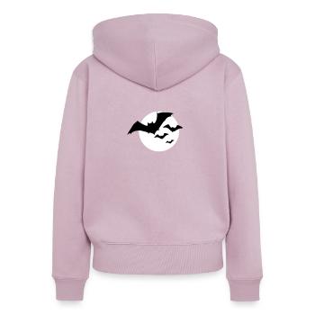 Halloween Fledermaus Schwarm 1c - Frauen Premium Bio Zip Hoodie - Altrosa - Hinten - Julia (174cm)