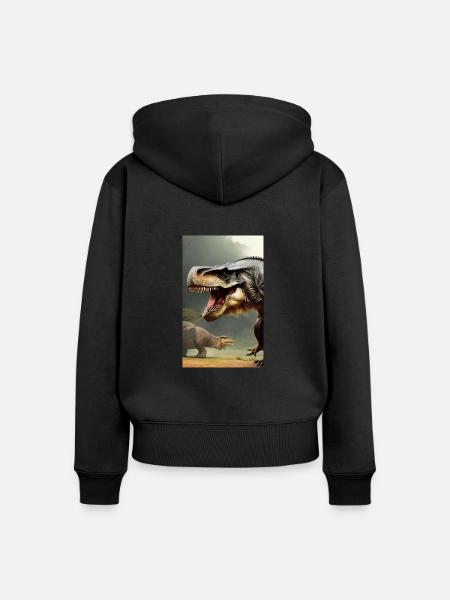 Dinosaurier | T-Rex | Tyrannosaurus - Frauen Premium Bio Zip Hoodie - Schwarz