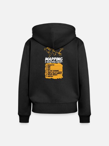 Kartografie Design - Frauen Premium Bio Zip Hoodie - Schwarz