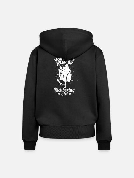 Kickboxen Mädchen - Frauen Premium Bio Zip Hoodie - Schwarz
