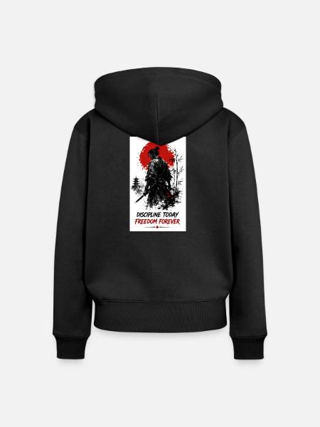 Disziplin Heute Freiheit Für Immer - Frauen Premium Bio Zip Hoodie - Schwarz