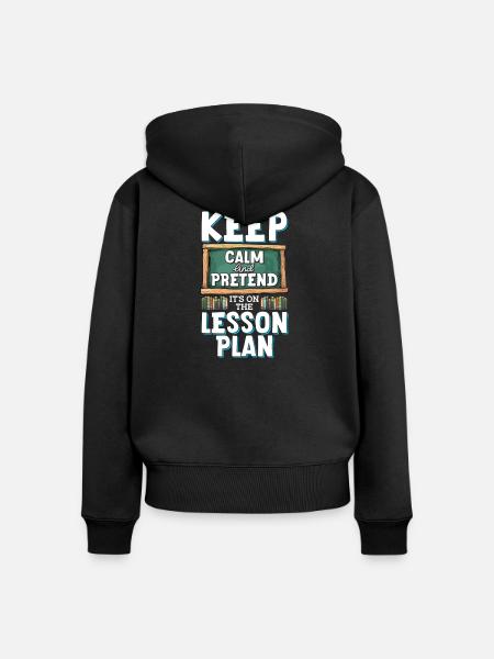 Lustiges Lehrer Design für Pädagogen Lehrplan - Frauen Premium Bio Zip Hoodie - Schwarz