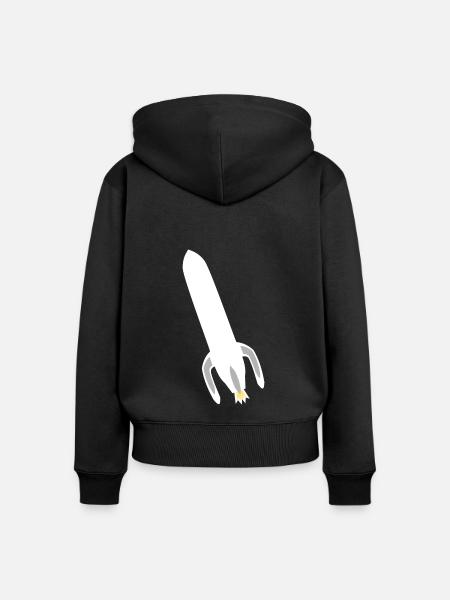 Raumschiff - Frauen Premium Bio Zip Hoodie - Schwarz