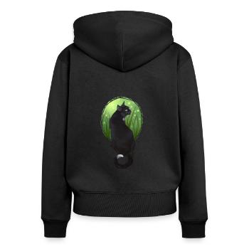 Ravenpaw Ravenpaw Black Cat Beautiful Warriors - Women's Premium Organic Zip Hoodie - black - Back - Julia (174cm)