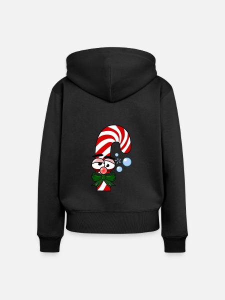 Besoffene Zuckerstange - Frauen Premium Bio Zip Hoodie - Schwarz