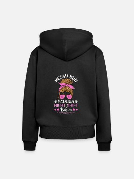 Krankenschwester Baby Entbindungsschwester - Frauen Premium Bio Zip Hoodie - Schwarz