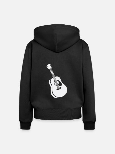 gitarre - Frauen Premium Bio Zip Hoodie - Schwarz