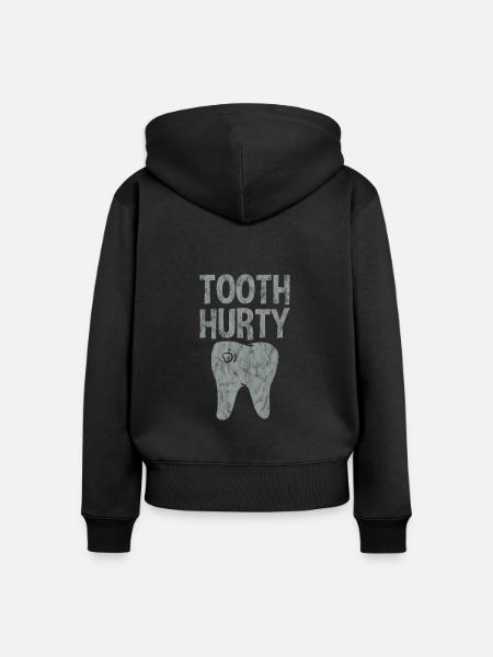 Tooth Hurty 3 - Frauen Premium Bio Zip Hoodie - Schwarz