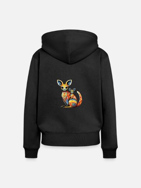 Australien - Känguru - Frauen Premium Bio Zip Hoodie - Schwarz