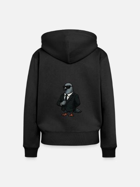 Spionage-Taube - Frauen Premium Bio Zip Hoodie - Schwarz