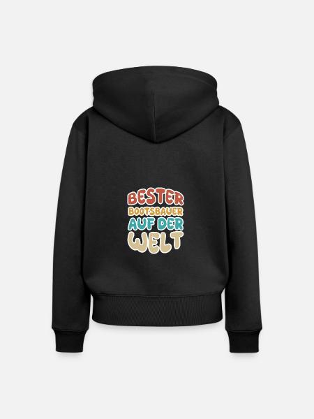 Bootsbauer als Berufung - Frauen Premium Bio Zip Hoodie - Schwarz