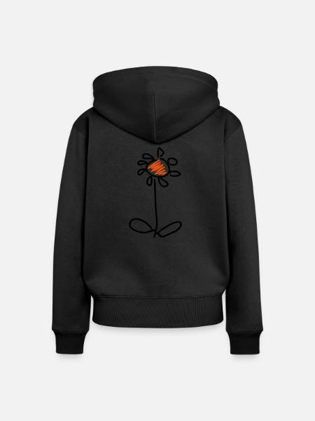 Blume / flower (2c) - Frauen Premium Bio Zip Hoodie - Schwarz