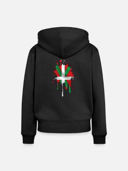 ikurrina splash - Frauen Premium Bio Zip Hoodie - Schwarz