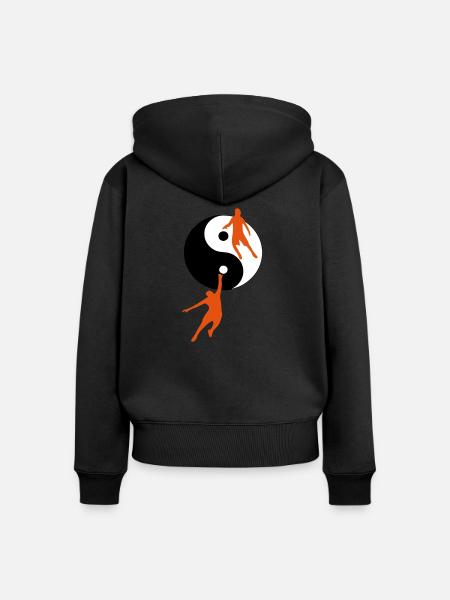 Basketballspieler - Frauen Premium Bio Zip Hoodie - Schwarz