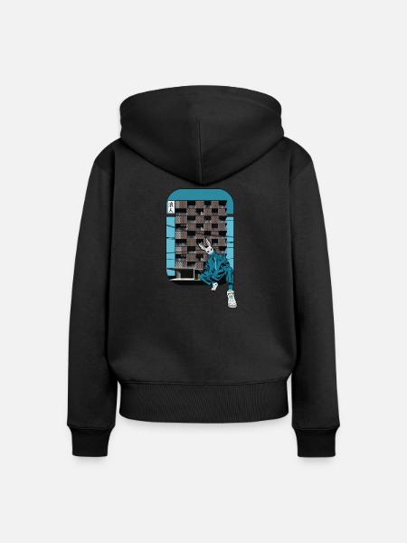 Ronin - Frauen Premium Bio Zip Hoodie - Schwarz