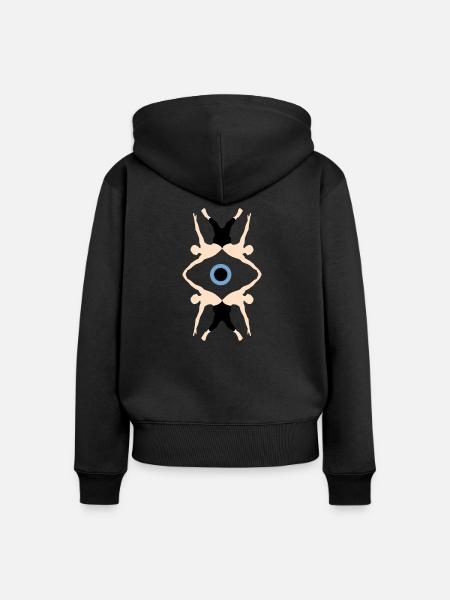 Auge - Frauen Premium Bio Zip Hoodie - Schwarz