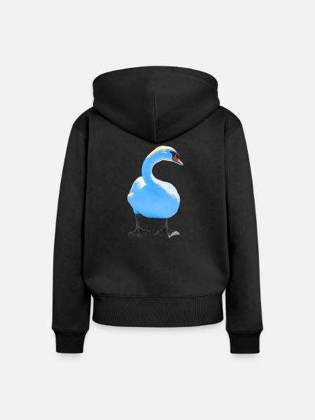 Schwan - Frauen Premium Bio Zip Hoodie - Schwarz