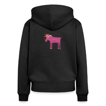 Daft Moose - Sweat à capuche zippé Premium bio Femme - noir - Dos - Julia (174cm)