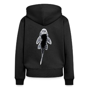 Drôle de pépite d’or Plecostomus Tropical Fish Keeper - Sweat à capuche zippé Premium bio Femme - noir - Dos - Julia (174cm)