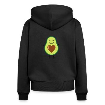Avocado - Frauen Premium Bio Zip Hoodie - Schwarz - Hinten - Julia (174cm)