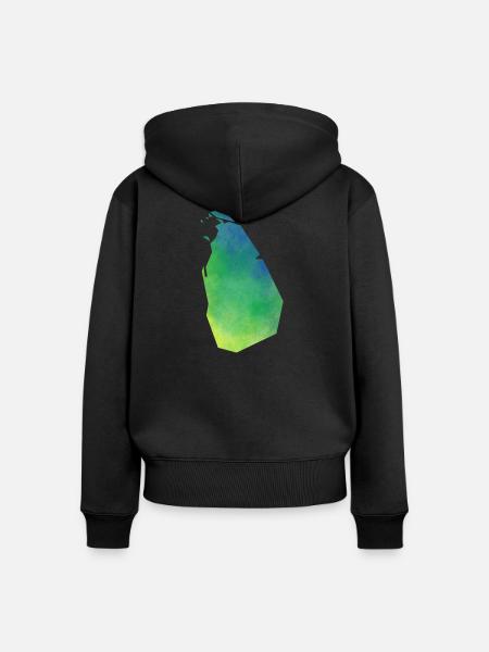 sri lanka - Frauen Premium Bio Zip Hoodie - Schwarz