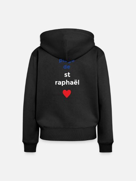 Traumstrand von St. Raphael - Frauen Premium Bio Zip Hoodie - Schwarz