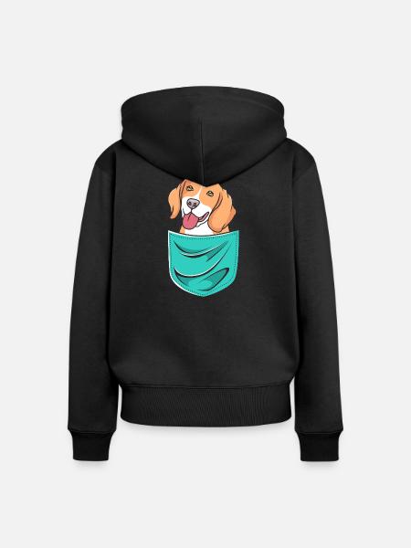Beagle Mama Mutter Hundemama - Frauen Premium Bio Zip Hoodie - Schwarz